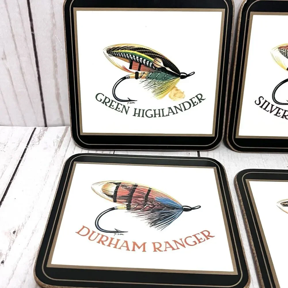 Vintage Pimpernel Coasters Salmon Flies by Gunnar Johnson - Set of 5